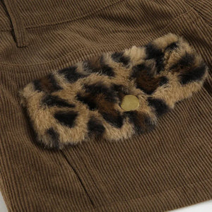 Baddie Leopard Corduroy Shorts