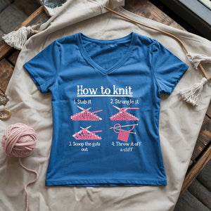 How To Knit Lady V-neck