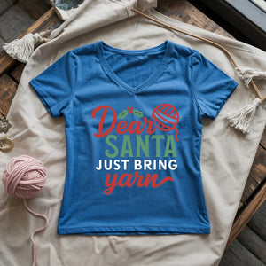 Santa Bring Yarn Lady V-neck