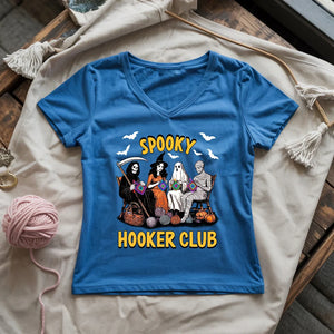 Spooky Crochet Club Lady V-neck