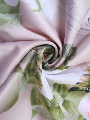 Satin Floral Midi Dress