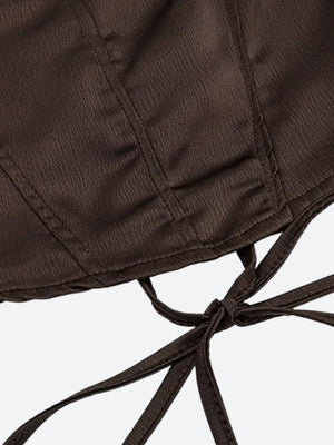 Satin Lace Up Corset Top