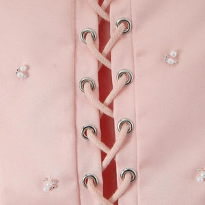 Soft Girl Embroidered Beaded Corset Top