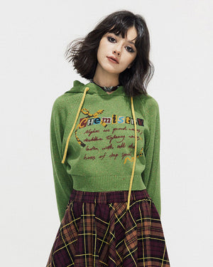 Chemistry Knit Cropped Hoodie