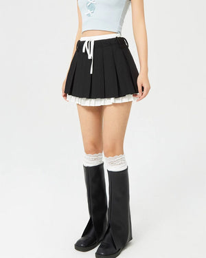 Preppy Layered Mini Skirt