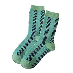 Blue & Green Patterned Socks