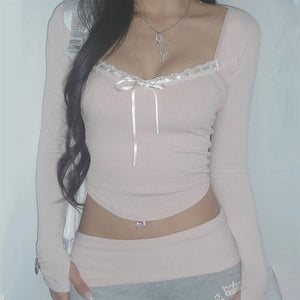 Coquette Baby Bow Pink Top