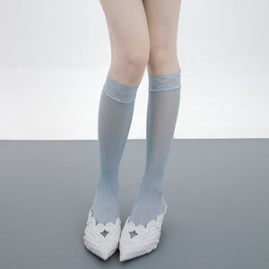 Coquette Lace Mesh Knee Socks