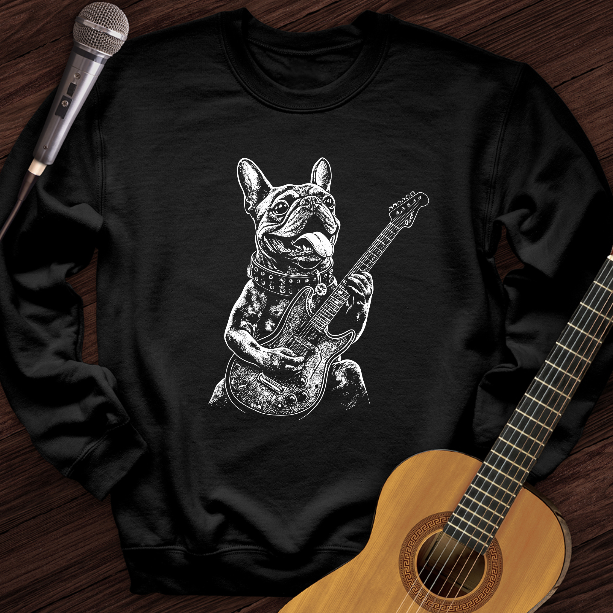 French Bulldog Guitar Crewneck