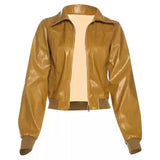 90s Mustard Leather Jacket