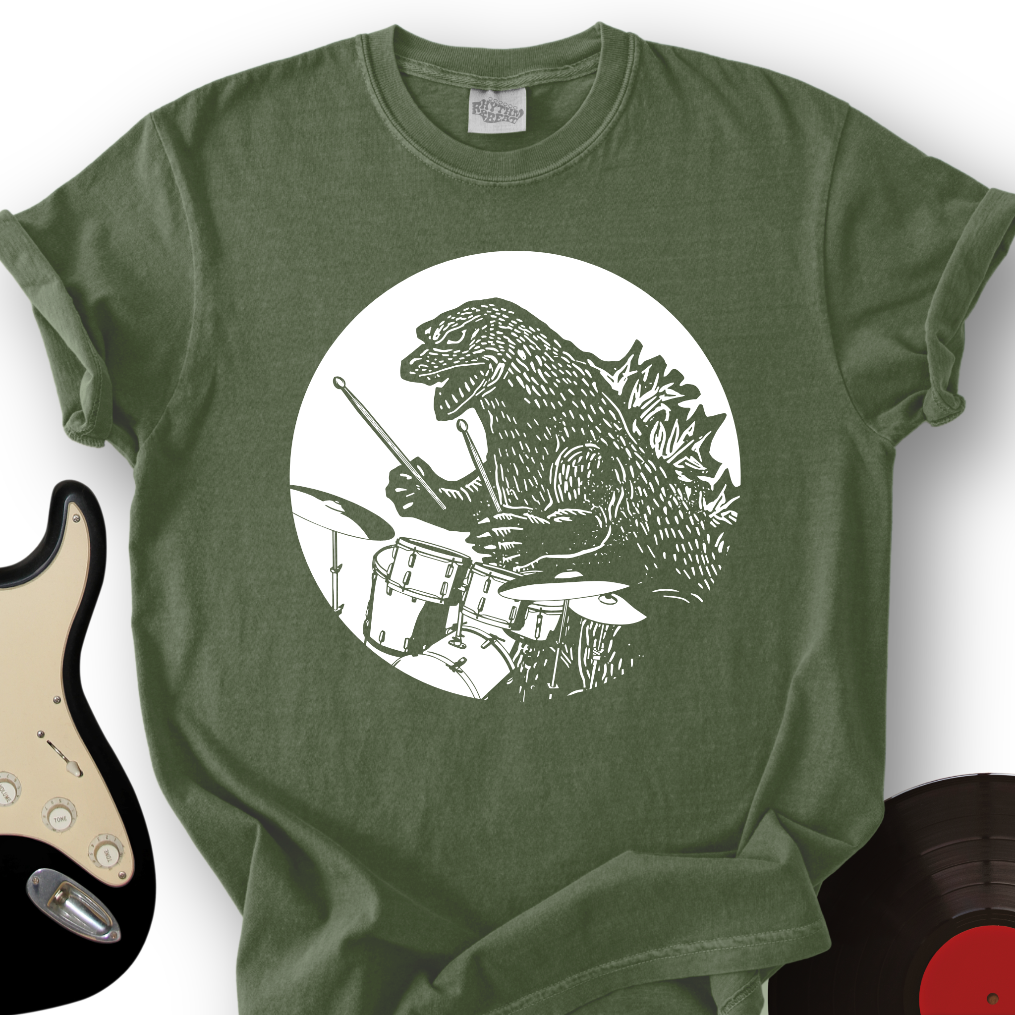Dino Playing Drums T-Shirt