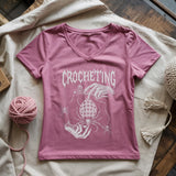 Gothic Crocheter Lady V-neck