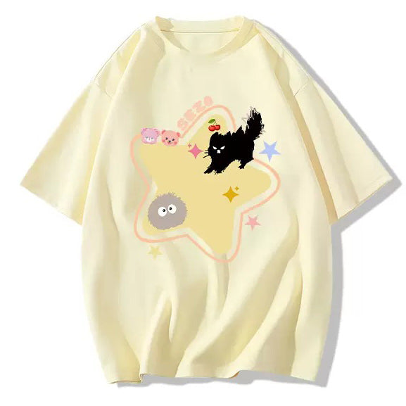 Yellow Star Cat T-Shirt