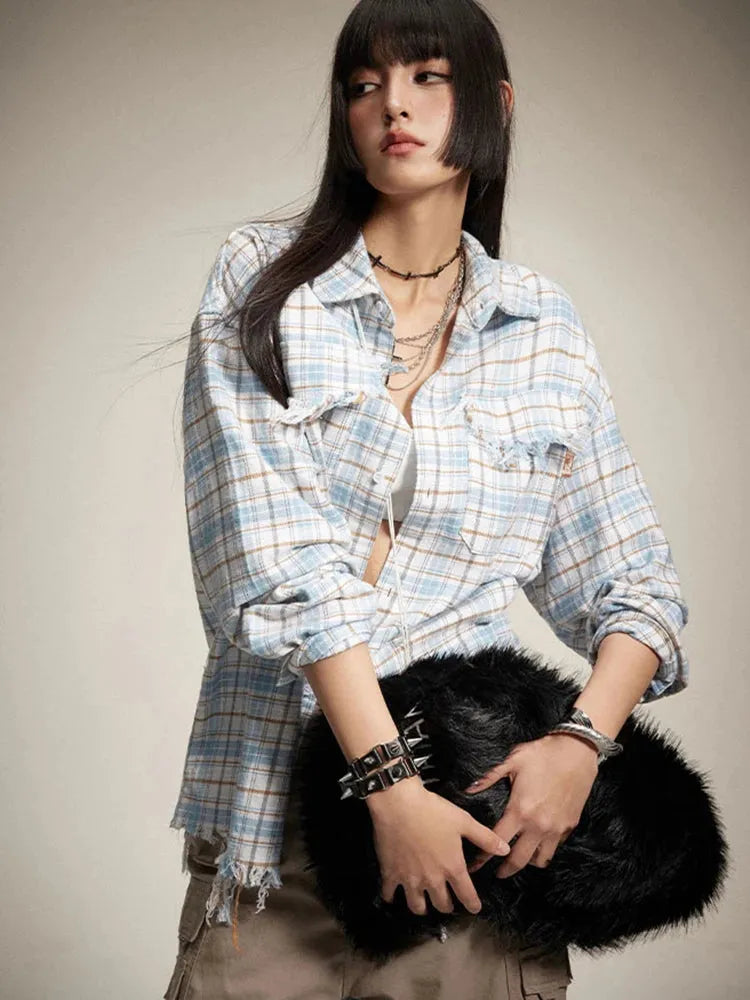 Distressed Plaid Shirt