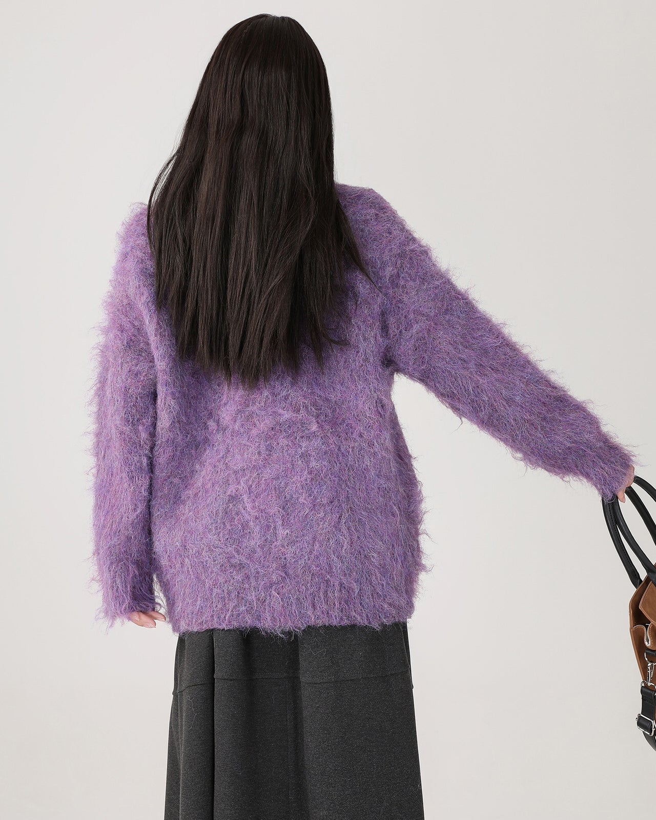 Grape Fuzzy Cardigan