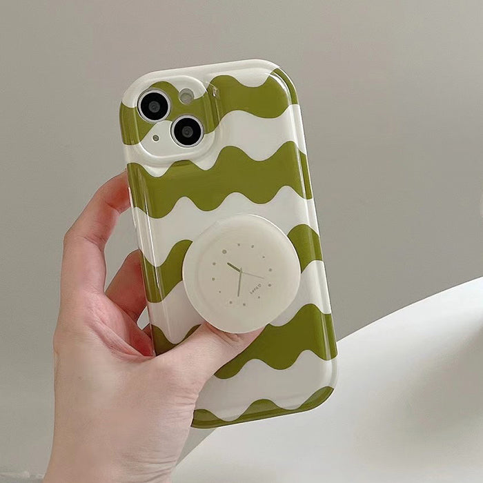 Green Wave Pattern iPhone Case