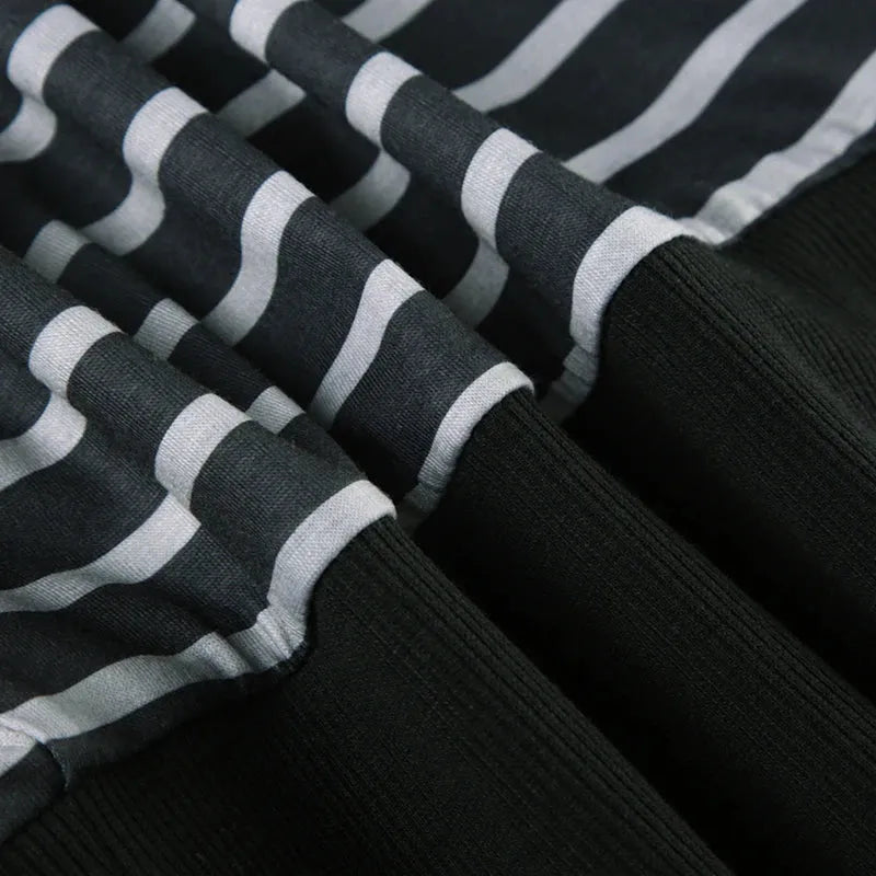 Grunge Striped Wrap Crop Top