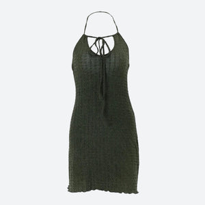 Halter Neck Knitted Mini Dress