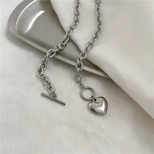 Heart Toggle Clasp Necklace