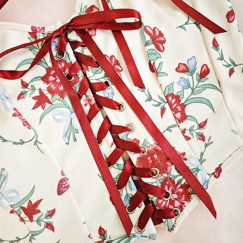 Lace-Up Corset Crop Top