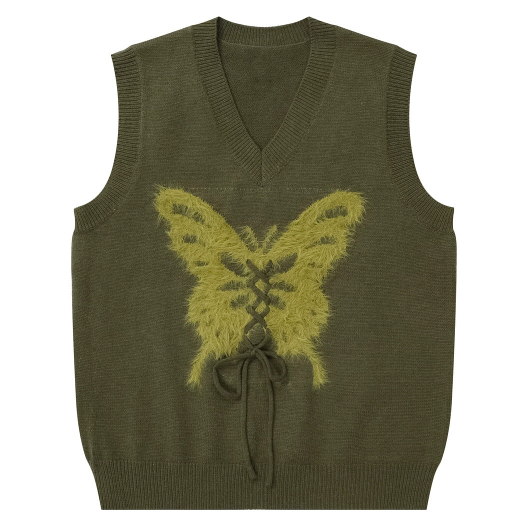 Butterfly Knit Vest in Green