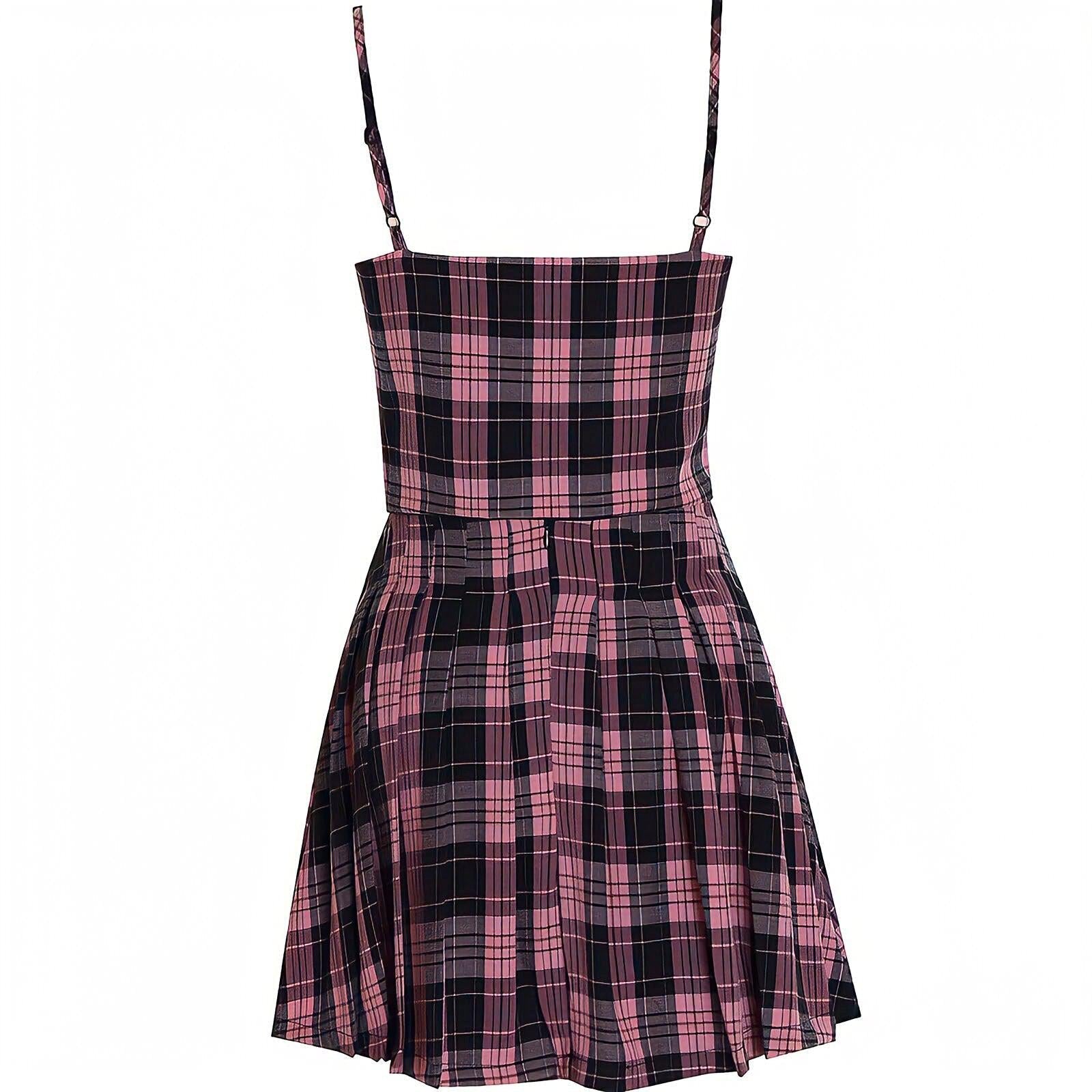 Pink Mini Skirt & Crop Top Two Piece Set