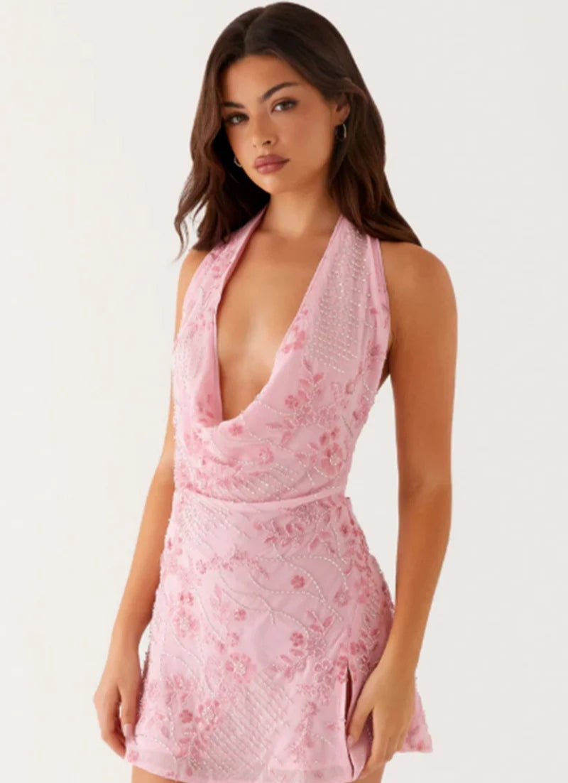 Plunge Mini Dress