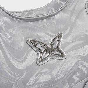 Silver Butterfly Shoulder Bag