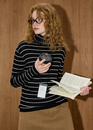 Striped Turtleneck Top