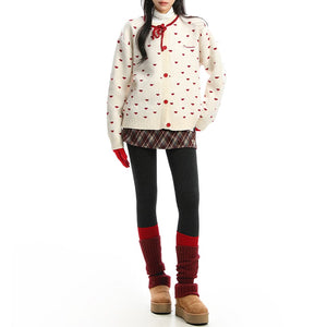 Croissant Run Heart Cardigan