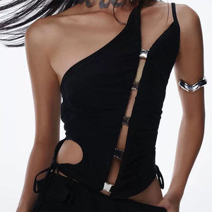 Dark Enigma Asymmetrical Split Top