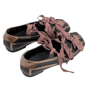 Balletcore Ribbon-Laced Flats