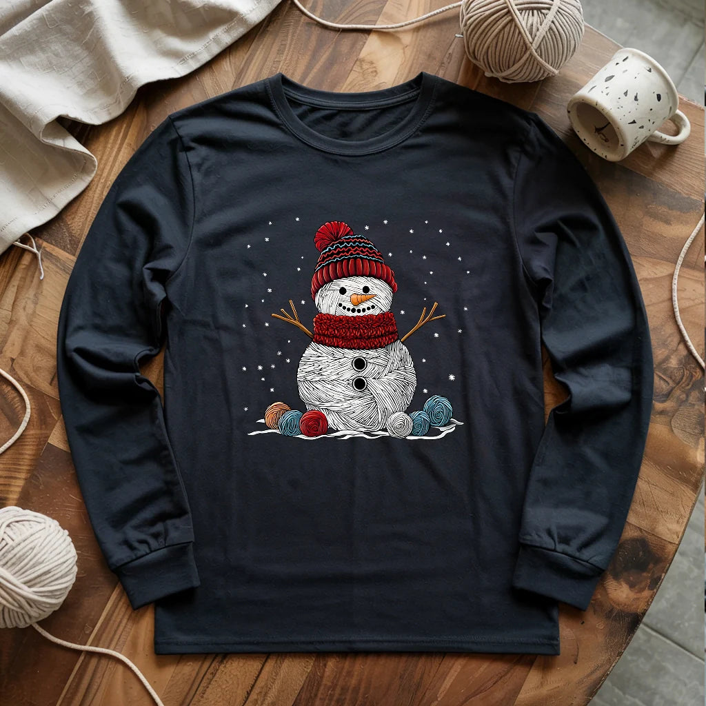 Yarn Snowman Long Sleeve T-shirt