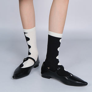 Black & White Abstract Wave Socks