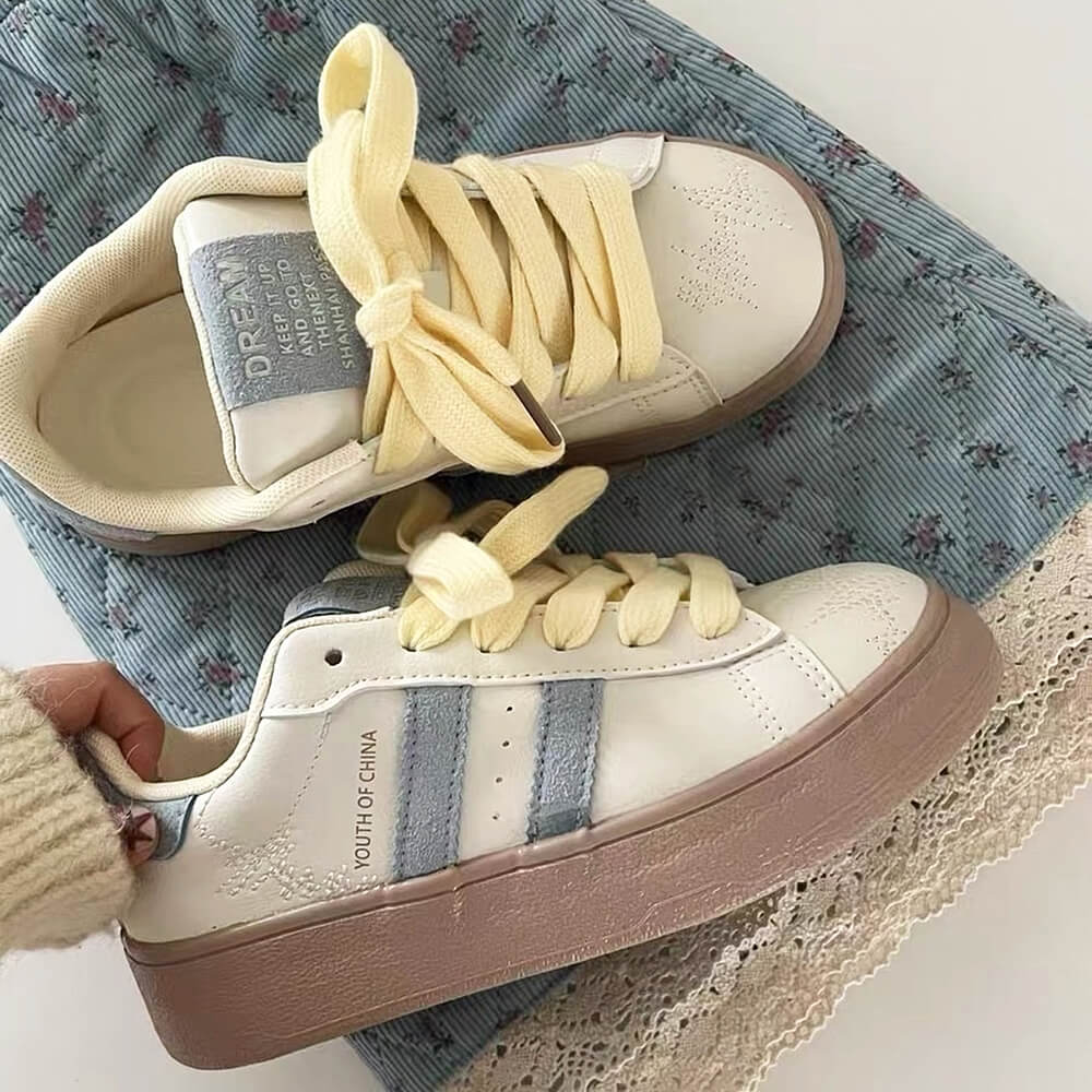 Cheese Print Aesthetic Sneakers