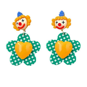 Clown & Flower Earrings
