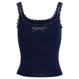 Coquette Rhinestone Bow Tank Top