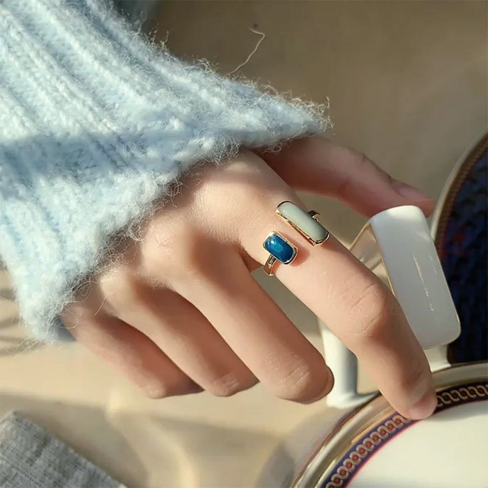 Double Stone Aesthetic Ring