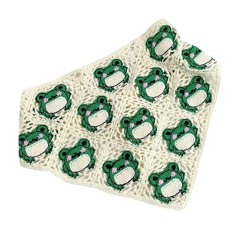 Frog Crochet Triangle Bandana