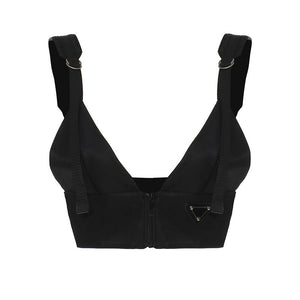 Danger Zone Front Zip Buckle Top