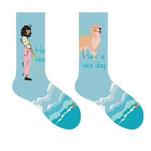 Girl with Dog Socks