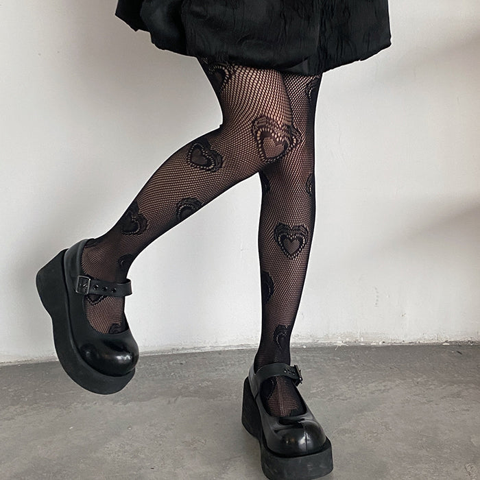 Heart Mesh Tights