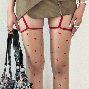 Bonjour Baby Heart Suspender Tights