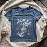 Gothic Crocheter Lady V-neck