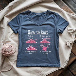 How To Knit Lady V-neck