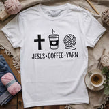 Jesus, Coffee and Yarn T-shirt