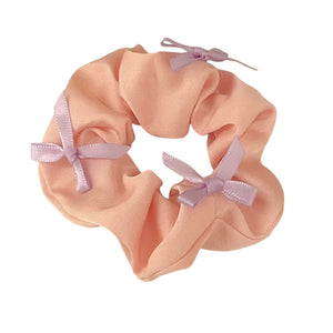 Korean Style Bows Satin Scrunchie