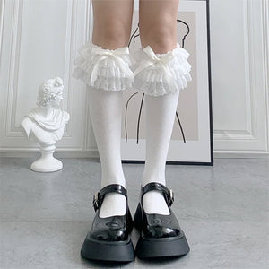 Lace Ruffle Bow Socks