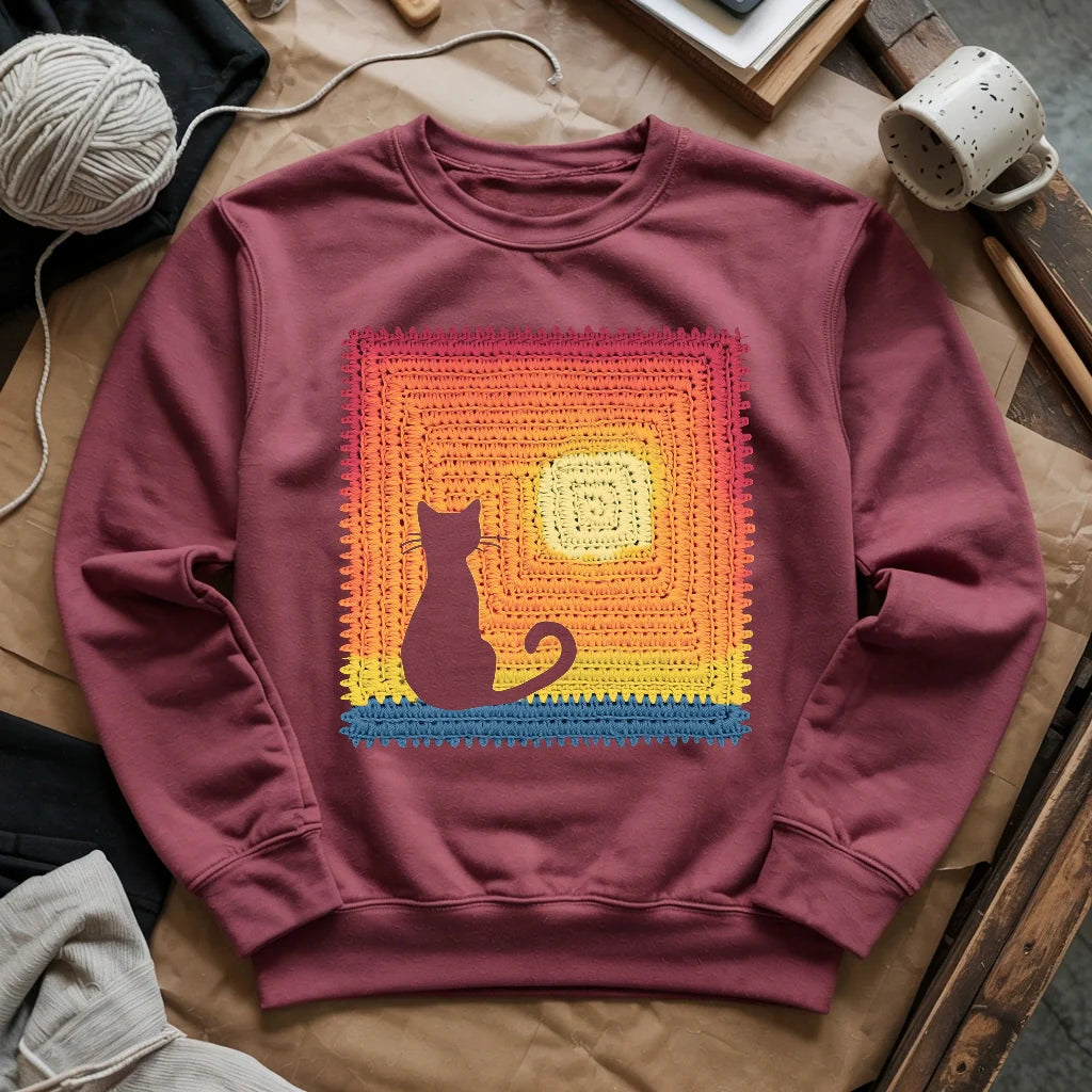 Cat Granny Square Sweatshirt