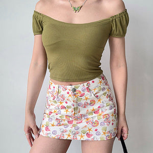 Mermaid Aesthetic Denim Mini Skirt